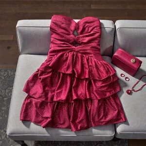 Elegant Strapless Red Dress